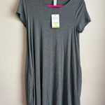 Mittoshop NWT Green Label Bamboo EcoFriendly Gray Pocketed Trapeze TShirt Dress Photo 6