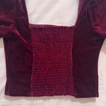 Sugar Thrillz Velvet Floral embroidered Maroon Blouse Red Size M Photo 4