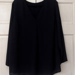 Talbots Navy Blue Plus Size 2X Blouse Long Sleeve V Neck Flowy Lightweight Top Photo 0