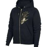 Nike Sportswear Women's Shine Metallic Logo Jersey Knit Zip Up Hoodie Jacket S Photo 0