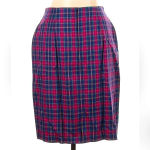 Talbots  | Classic Red & Blue Tartan Plaid A-Line Skirt Size 12 Large L NWT Photo 1