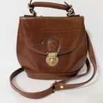 Vintage "Pristine" Brown Faux Leather Equestrian Top Handle Crossbody Bag Photo 0