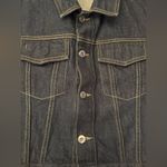 SLVRLAKE Trucker Cropped Denim Vest Women’s Dark Blue Cotton Size Large Photo 8