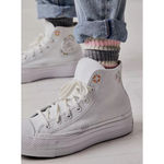 Converse  Chuck Taylor All Star Lift Platform High Top White Flower Embroidery 6 Photo 8