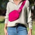 Fuzzy Bum Bag Running Fleece Bag Color Pink Photo 0