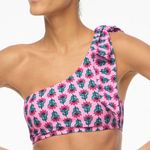 J.Crew NEW  One Shoulder Bow Bikini Top Resort Pink Bright Kell Vacation Small Photo 0