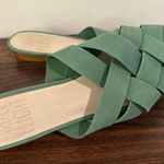 Bird of Flight Philo Low Heel Leather Wedge Woven Sandal Size 11 Green Photo 1