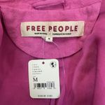 Free People NWT  Pink Linen Blend Double Breasted Tie‎ Back Blazer Jacket - M Photo 5