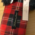 Victoria's Secret NWT Victoria’s Secret Faux Fur Red Plaid Bed Slippers Large Photo 3