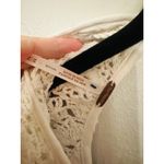 Free People  Ivory White Lace Crochet Desert Daze Bodysuit Tassels size Medium Photo 7
