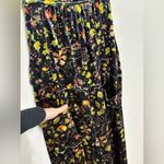 Natural Life  Velvet Dakota Tie Overalls Jumpsuit in Black Floral Stems - Size XL Photo 5
