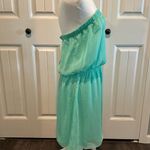 EXPRESS  Large Mint Green Chiffon Strapless Mini-Dress Photo 4