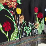 Desigual | 90s Vintage Black Floral embroidered Pull-on Skirt | Medium Photo 1