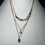Set “Be Brave” Letter Tile and Evil Eye Hamsa 🪬 Good Luck Charm Necklaces Photo 2