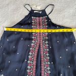 NWT Floreat Anthropologie Midnight Flower Navy Embroidered Tank Top Womens 6 Blue Photo 6