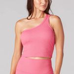 Tavi Seersucker One Shoulder Bra Crop Top Small Pink Photo 0