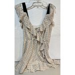 Lovers + Friends Polka Dot Mini Ruffle Beige Dress Size Small RN 132829 Photo 2