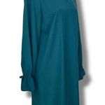 Banana Republic Long Sleeve Shift Dress with Tie Sleeve Cuffs Green Size 8 Photo 0