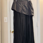 Commence Asymmetric Patchwork  Chiffon Pleated Maxi Skirt Size Large Photo 1