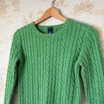 Gap Vintage 90s y2k  lime green cable knit preppy crewneck sweater size M Photo 2