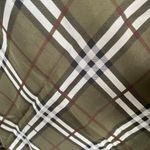 Women's olive green and white plaid scarf wrap headscarf square 34" Photo 3