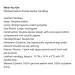 JOY Mangano Smart Chic pebbled Leather Double Decker Tote Taupe Purse Handbag Photo 12