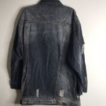 POL Vtg distressed dark wash denim button up jacket 100% cotton fall winter Photo 10