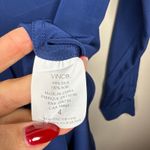 Vince ‎ 100% Silk Navy Long Sleeve Tunic Top Blouse Size 4 Corporate Office Chic Photo 8