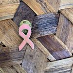 Pale Pink Breast Cancer Awareness Ribbon Brooch Pin 1 x 5" Photo 0