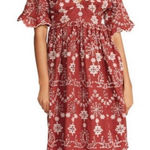 BB Dakota  Steve Madden rust eyelet midi dress m Photo 0