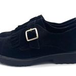 Dune London Black Suede Kiltie Flipped Lug Sole Monk Strap Loafers Womens Size 8 Photo 4