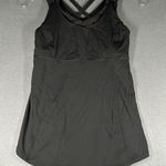 Lululemon  Beat The Heat Tank Womens 4 Black Strappy Built In Bra Tennis Running Photo 0