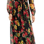 Floral Black Dress metallic shimmer Pink Photo 0