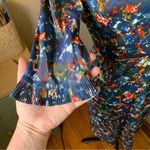 Vintage Claire Tiffany Traveler Abstract Ruffle Dress | Small | Pinup Rockabilly Blue Photo 6