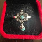 Women’s Stainless Steel Silver Simulated Faux Turquoise Ring Size 7 New Photo 0