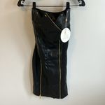 Miss Circle Anora Black Vegan Leather Mini Dress Size XS Photo 4