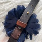Hollister 🌺🌺 Leather Belt with Decorative Blue Flower and Gemstones Photo 4
