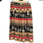 Alfred Dunner Vintage  Midi Skirt Boho Mixed Pattern Floral Brown Black Size 16 Photo 0