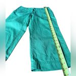 LL Bean Straight Leg Cropped Pants Green Cotton Womens Size 4 Petite Photo 7