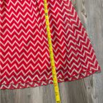 Espresso Red and White Chevron Casual Dress Size M Photo 3
