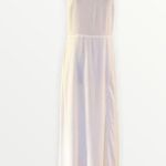 Reformation  Evelyn Dress Maxi Gown Ivory Chiffon One Shoulder Asymmetrical 8 NWT Photo 4