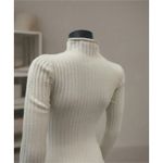 Bayse‎ Beige Ribbed Knit Turtleneck Sweater Mini Dress XS Cozy Chic Size 0 Photo 1