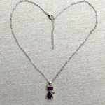 🐈‍⬛ Purple amethyst colored Cat pendant necklace silver stone animal lover gift Photo 1
