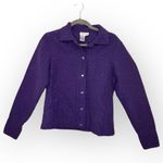 Coldwater Creek Vintage  Purple Quilted Silk Jacket Minimalist Classic Layering S Photo 0
