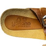 Yokono Shoes Womens Size 6.5 Brown Leather Sandals Toe Post Slide Made In Spain Photo 3