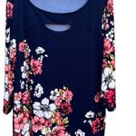 Susan Graver EUC  Liquid Knit Top Blue Floral Size 2X Photo 0