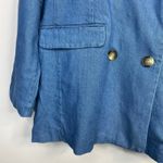 Sundance Catalog Oaklee Blue Denim Lyocell Double Breasted Blazer Jacket XL New Photo 3