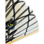 Vintage Folding Hand Fan Black Beautiful Hand Painted Flowers Delicate Fabric Photo 3