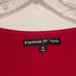 Preston & York red Drape neck, long sleeve stretch, blouse, shirt, top Photo 4