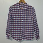 Jaclyn Smith  Button Down Shirt Blue & Purple Gingham Women’s Large L Photo 0